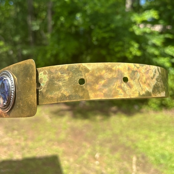 Vintage Gold Toned Belt with Abalone Shell Buckle NWT - Picture 8 of 9